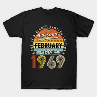 Awesome Since February 1969 Vintage 54th Birthday T-Shirt